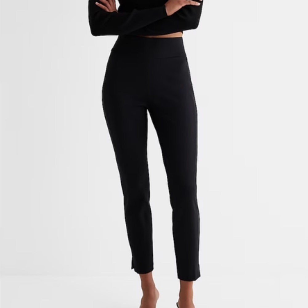 Express Columnist High Waisted Knit Slim Fit Ankle Pants